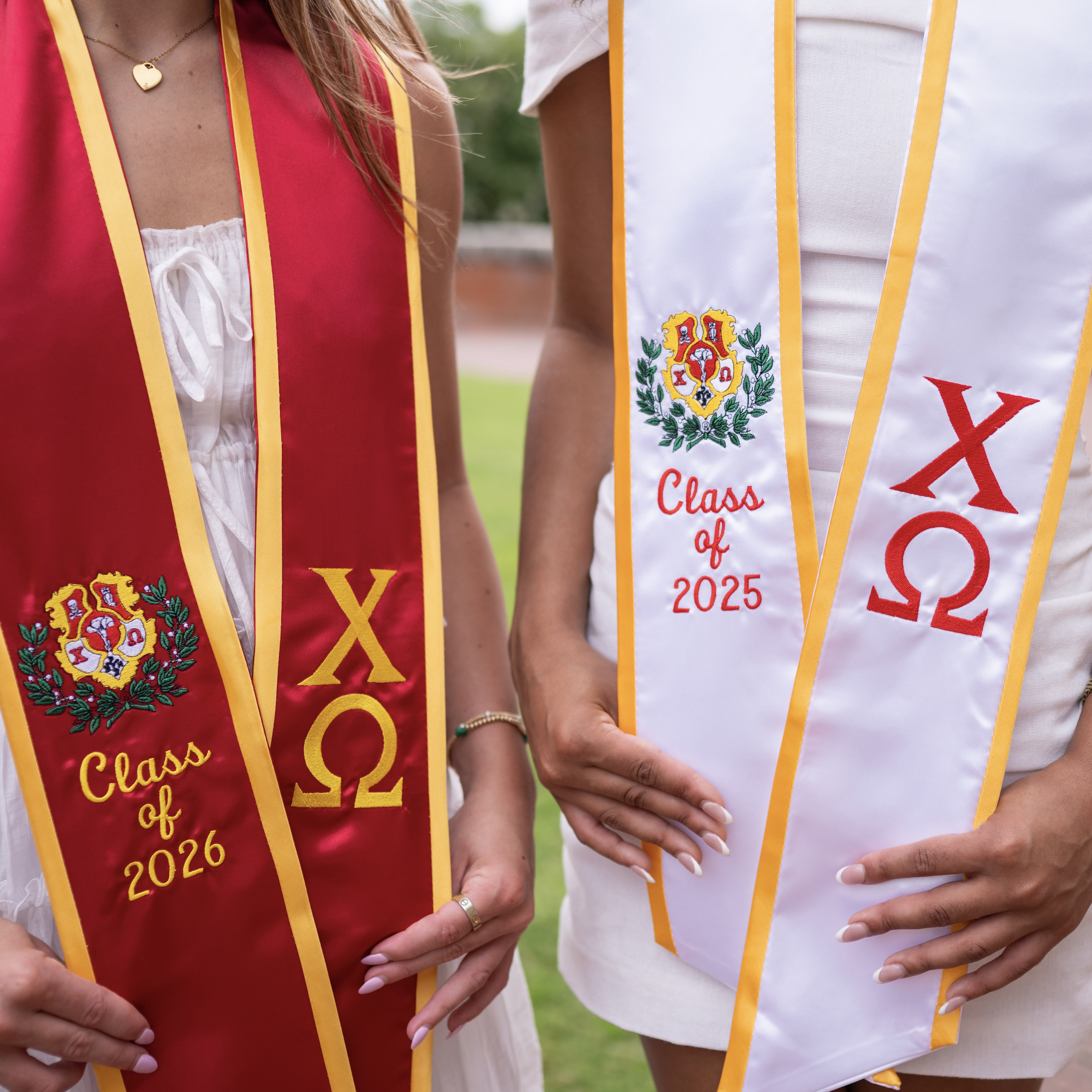 Chi O Creations Embroidered Crest Graduation Stole