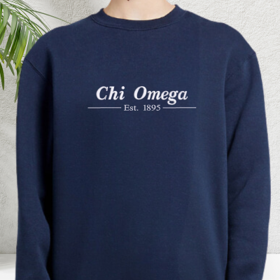Chi O Creations Champion Stitch Letter Sweatshirt - Scarlet, Red