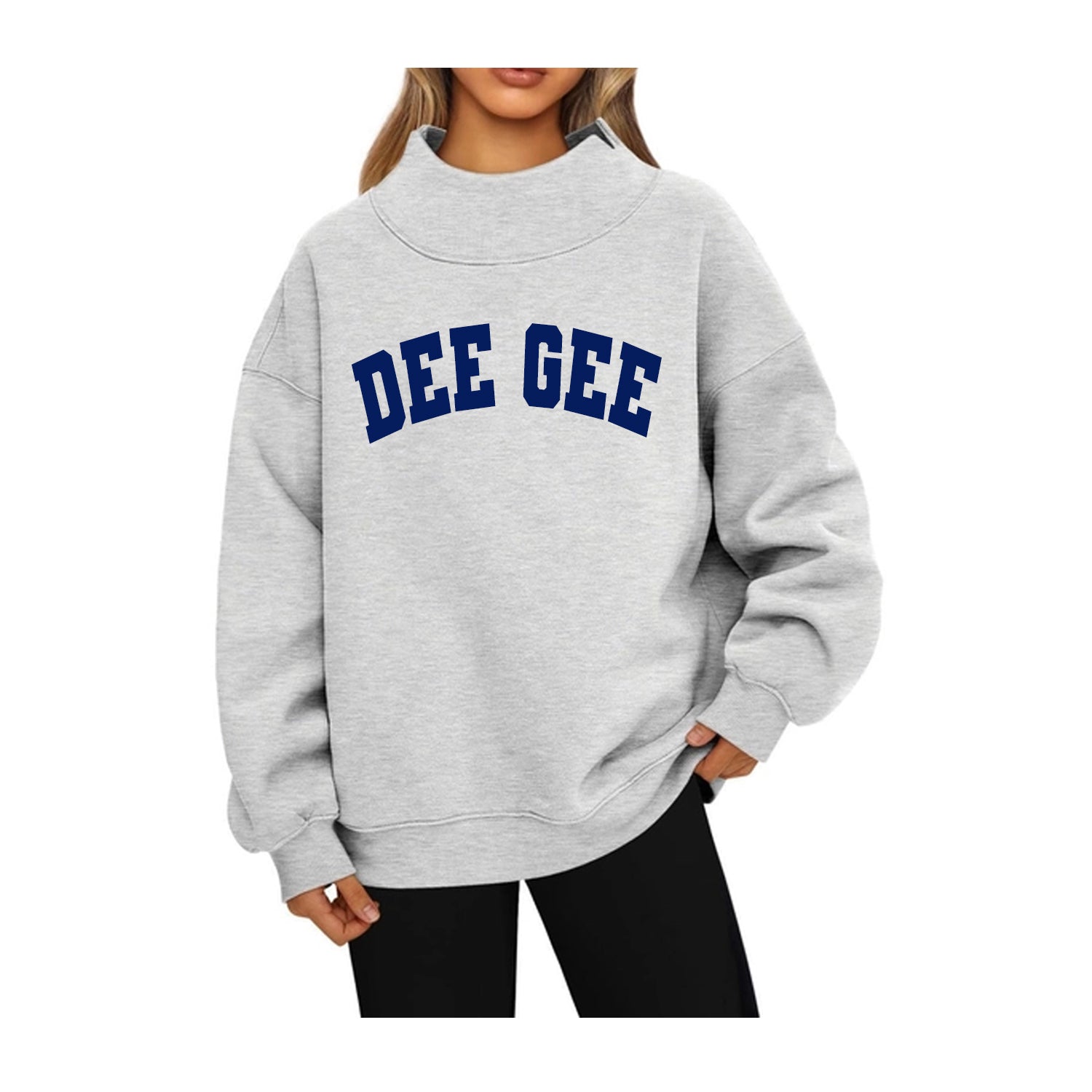 Shop Delta Gamma Mock Neck Sweatshirt - DEE GEE